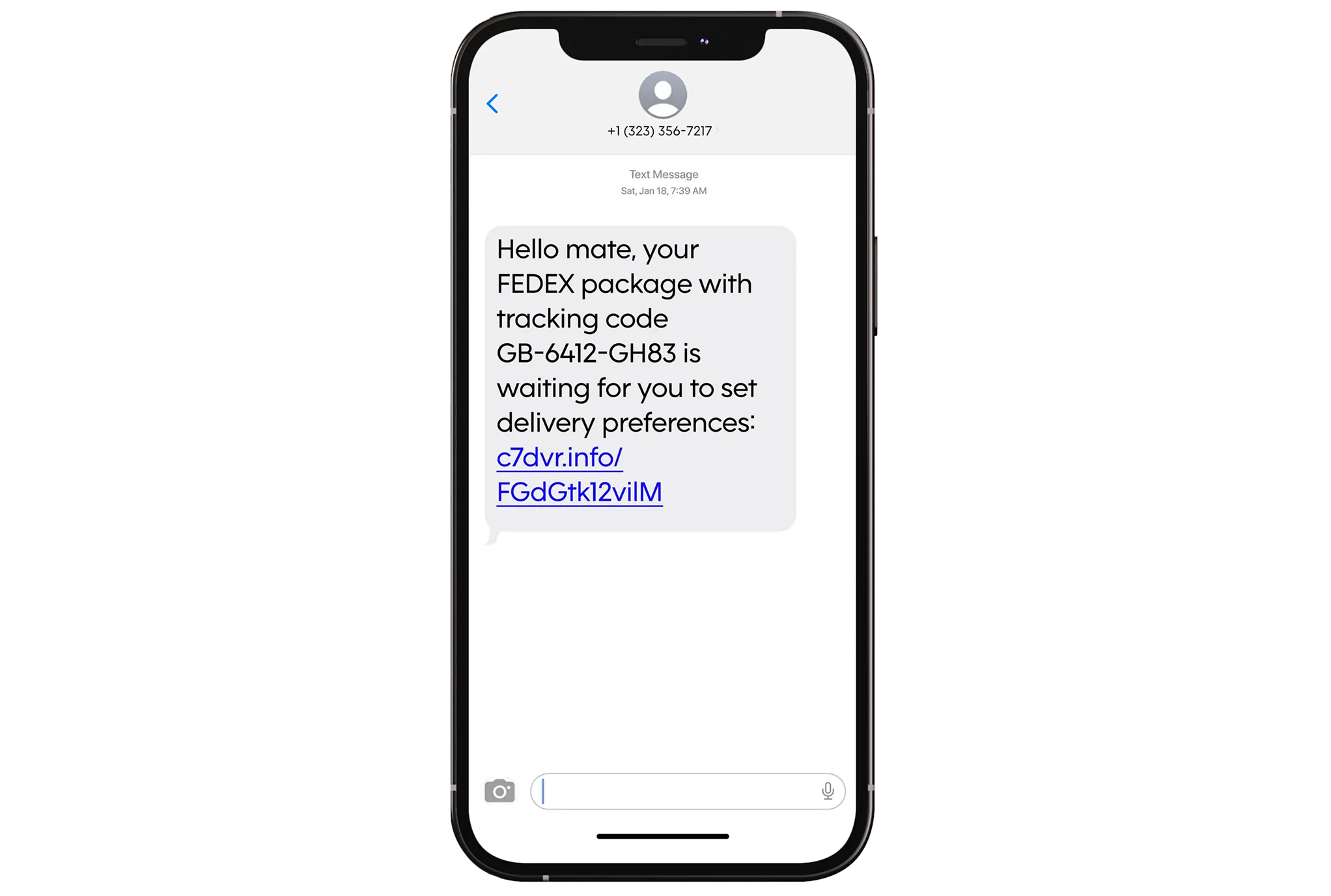 Email phishing example
