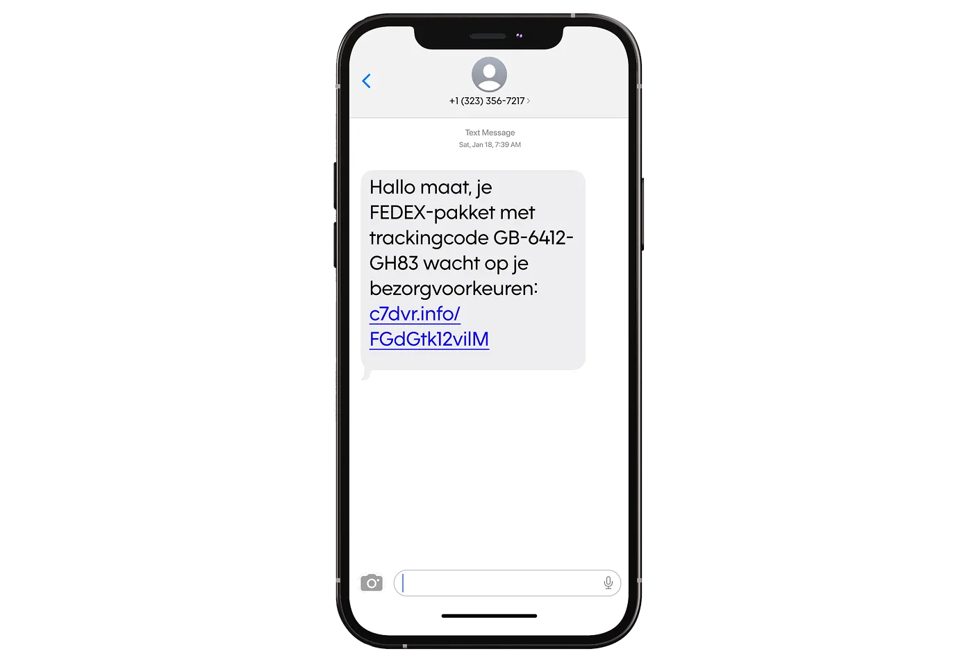 Email phishing example